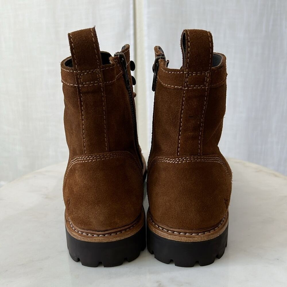Frye NEW Russell Tan Leather Lace Up Zip Boots Men’s Size 9 - Picture 7 of 11